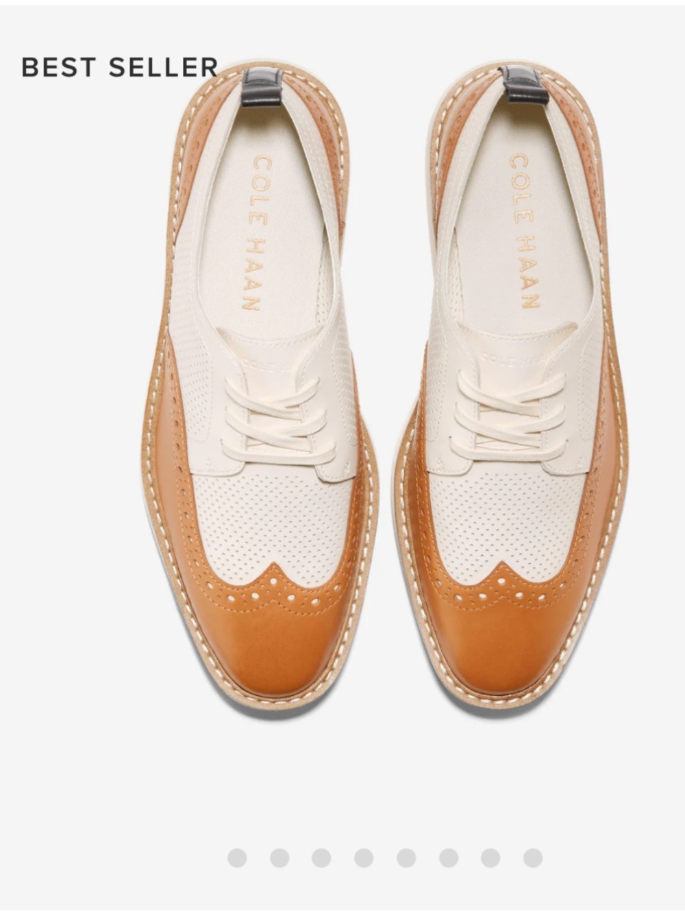 Cole Haan Two-Tone Platform Women’s Cream and Tan Wingtip Oxfords